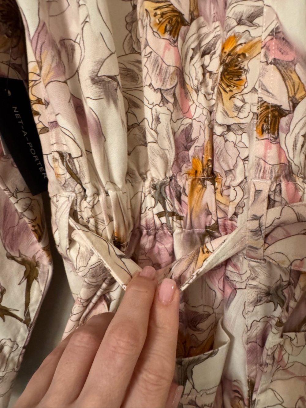 Rebecca Vallance Floral-Trim Utility Jumpsuit in Blush Size XS - Picture 13 of 13
